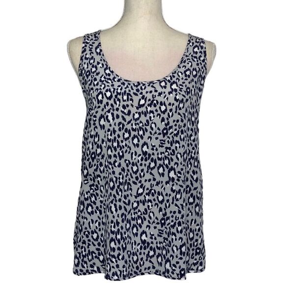 Joie 100% Silk Pullover Sleeveless Blouse Racerback Animal Print Size Small - Picture 1 of 9